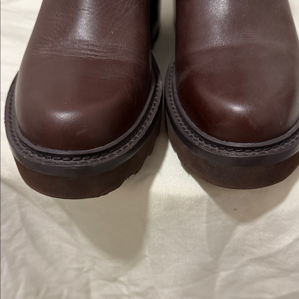 Cole Haan Women’s Chelsea Booties in Deep Brown with Gold Buckle - Picture 3 of 9